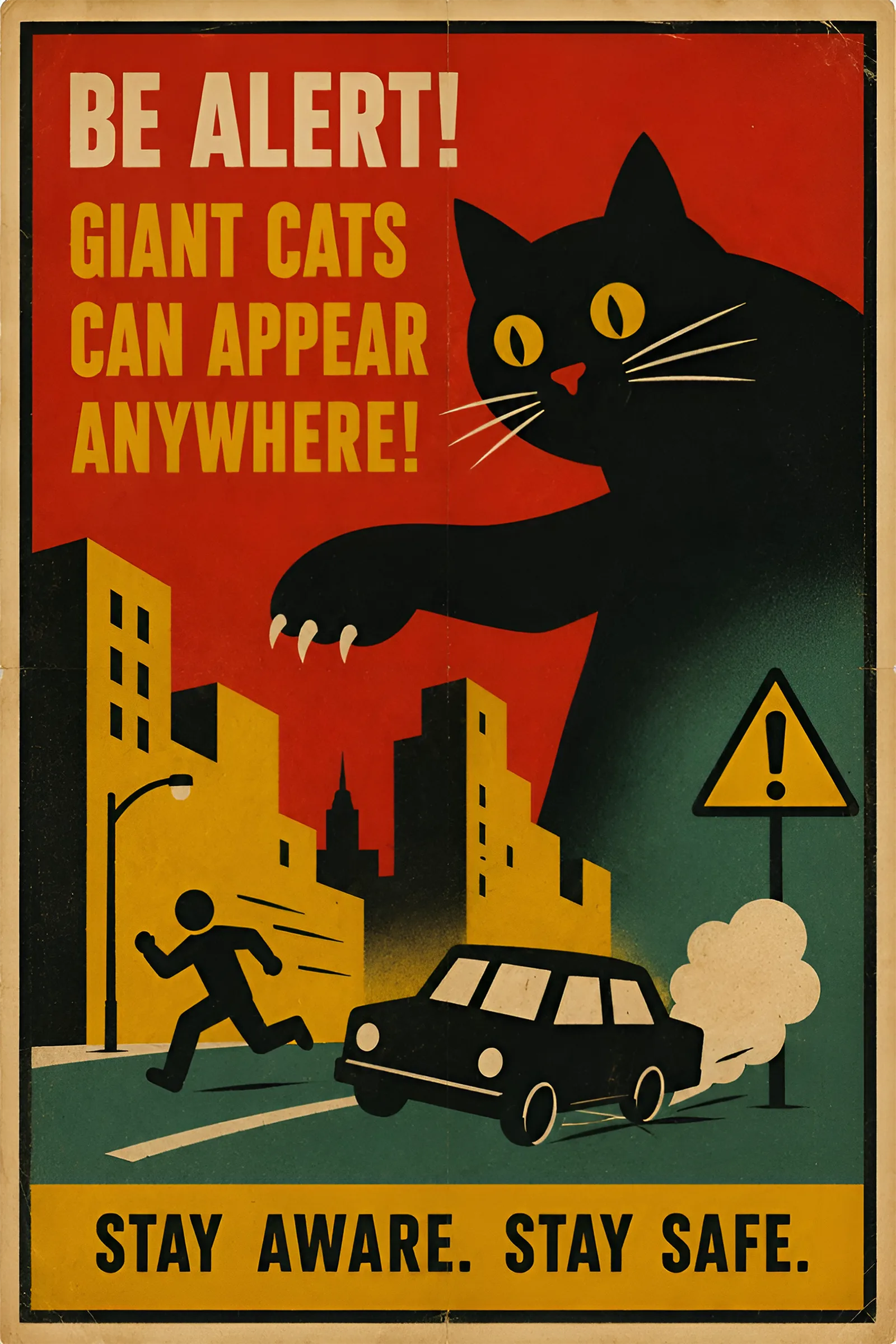 Giant Cats Alert art print