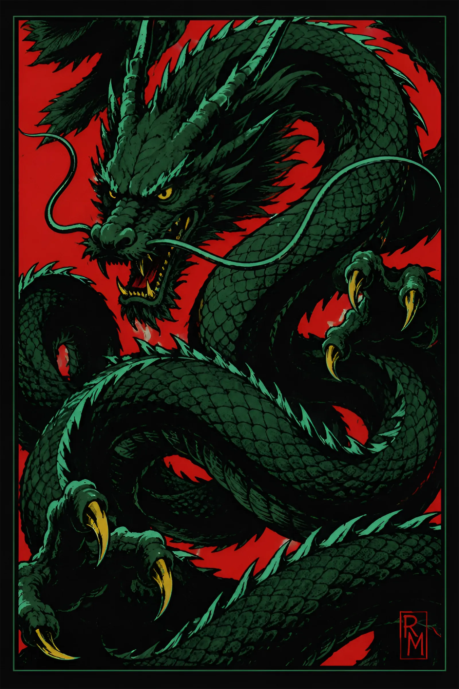Green Dragon art print
